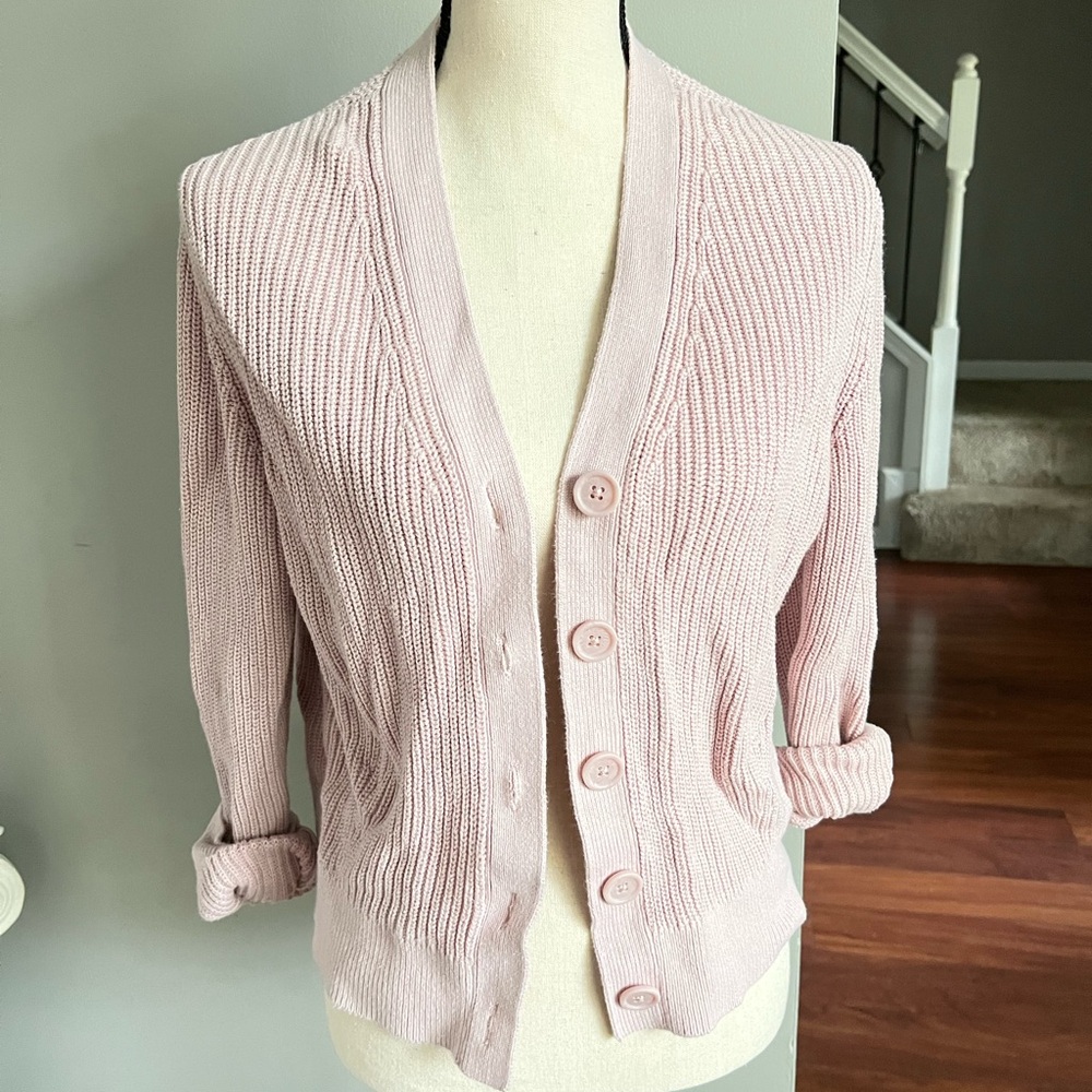 Pink Button-Up Women's Sweater